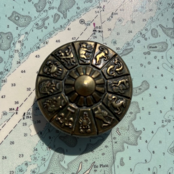 Vintage Ajax Brass Zodiac / Astrology Drawer Pulls / Knobs - Picture 2 of 6